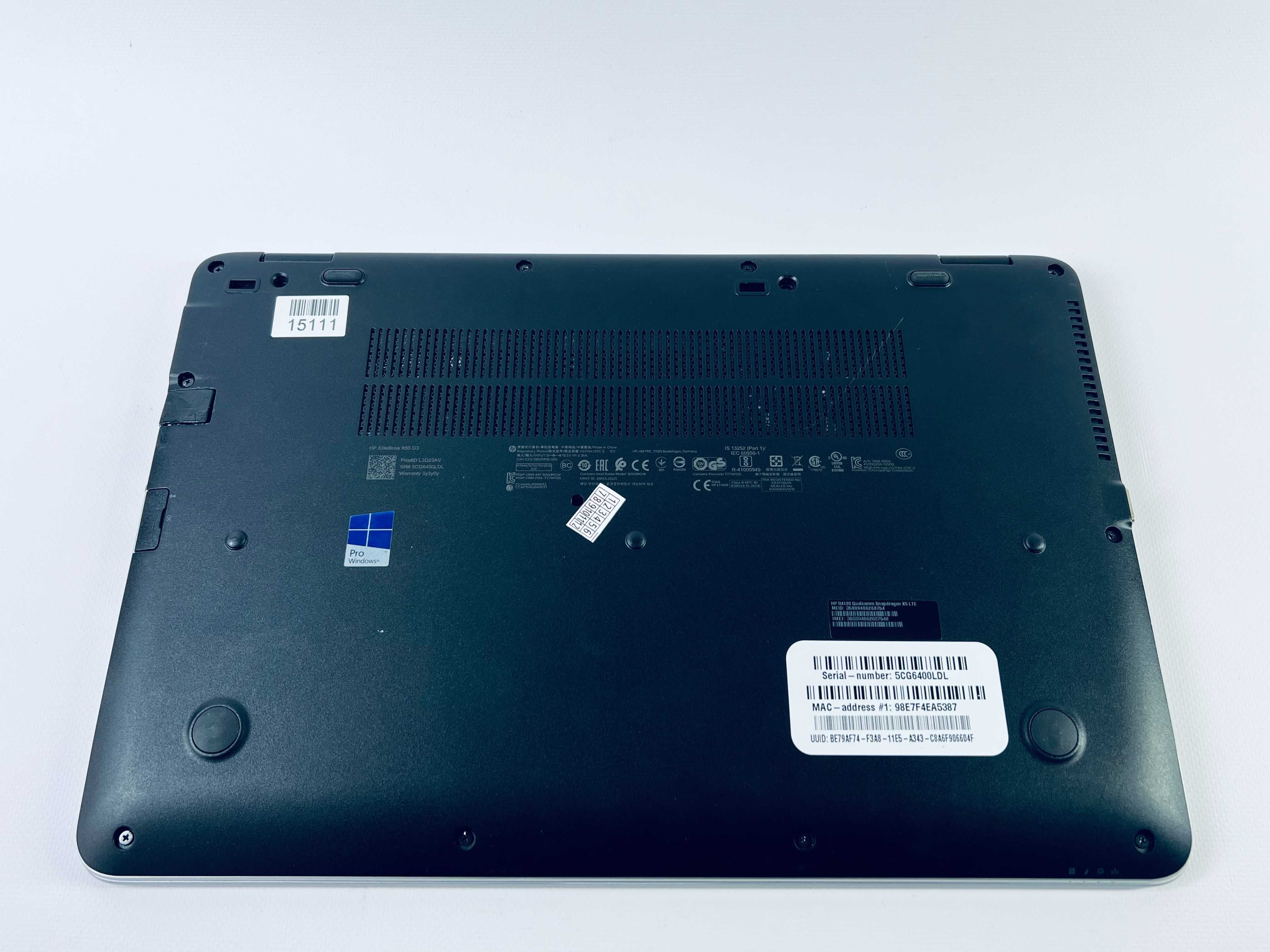 Ноутбук HP Elitebook 850 G3, i5-6200U, 8 gb, 256 gb, HD 1920x1080