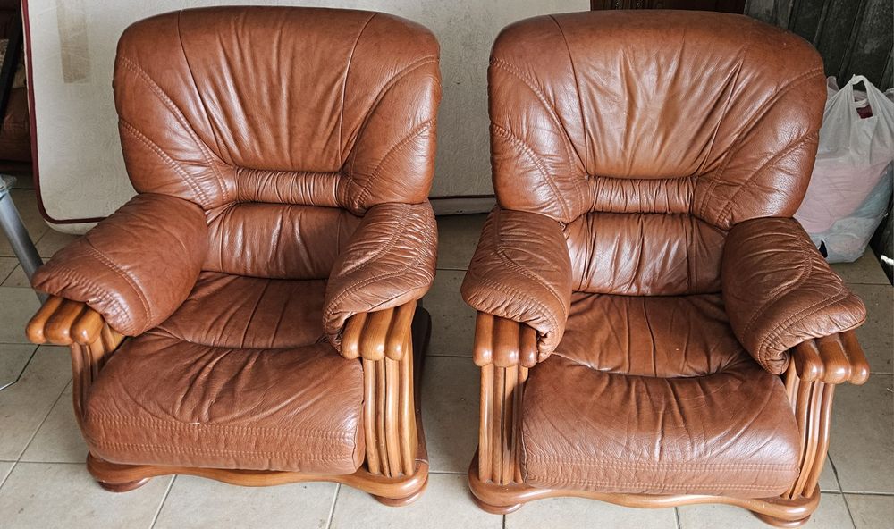 Sofa de pele 3l+1l+1l