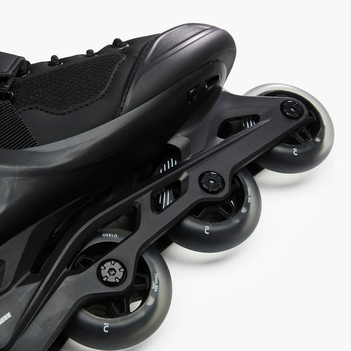 Patins em Linha Adulto FIT100 Preto/Prateado