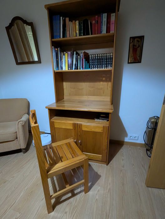 Estante/secretária e cadeira própria para quarto