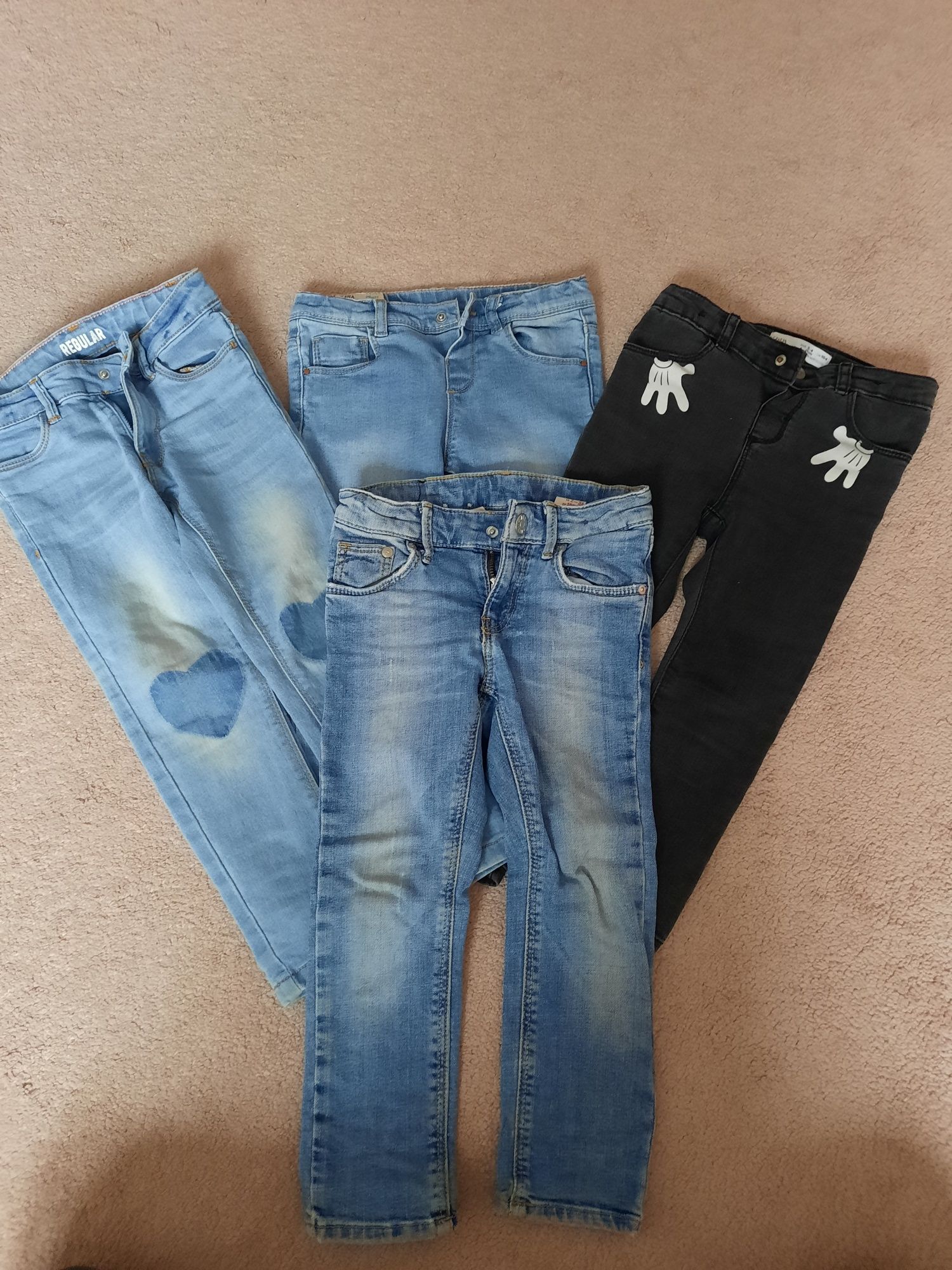 4 szt jeansy rurki r98 104 Zara