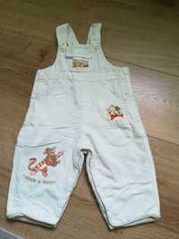 Spodnie(ogrodniczki) ciepłe kremowe dla chłopca Disneya 62/68
