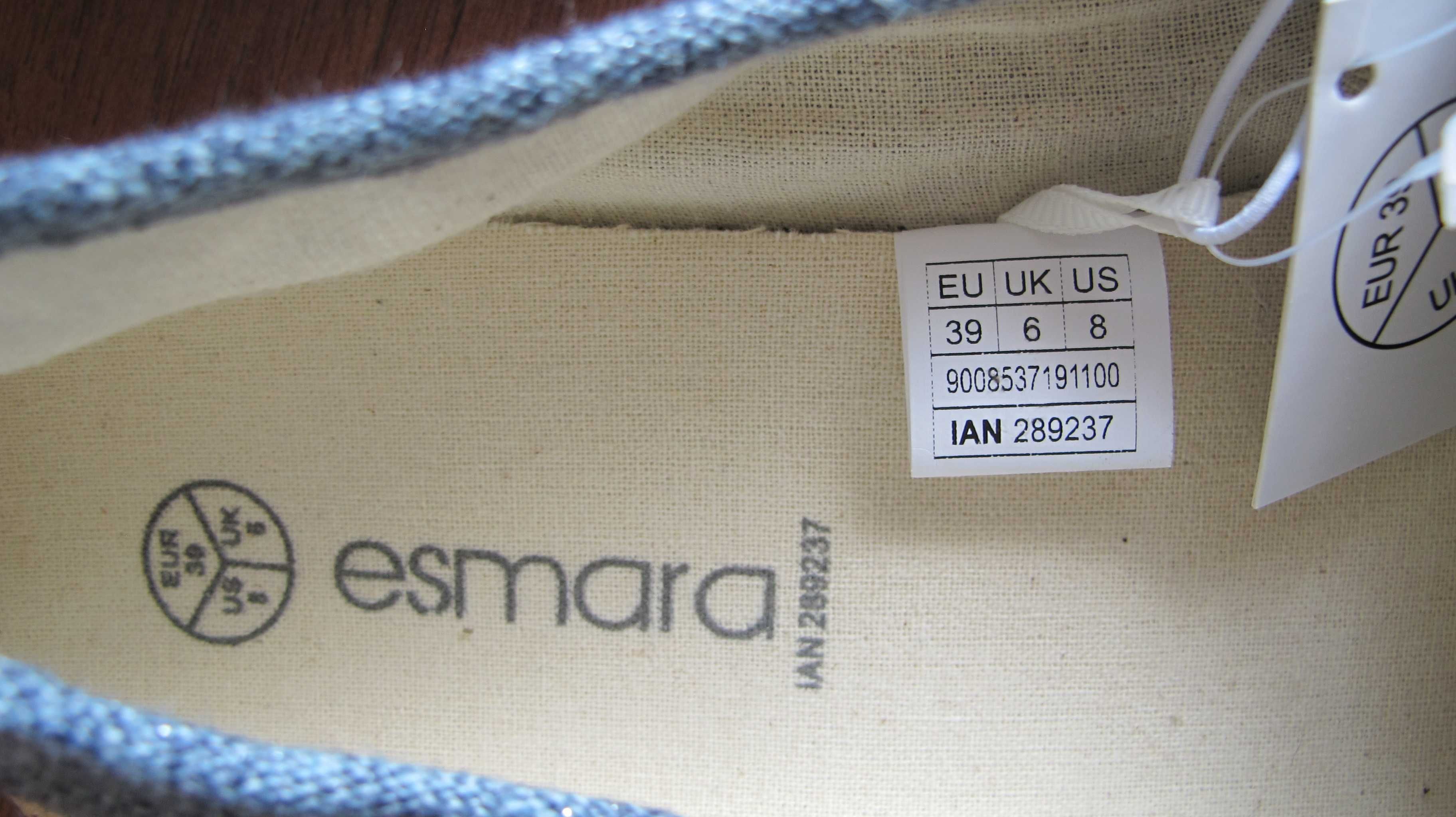 nowe z metką damskie 39 wkł. 24,8cm espadryle Lidl jeansowe buty