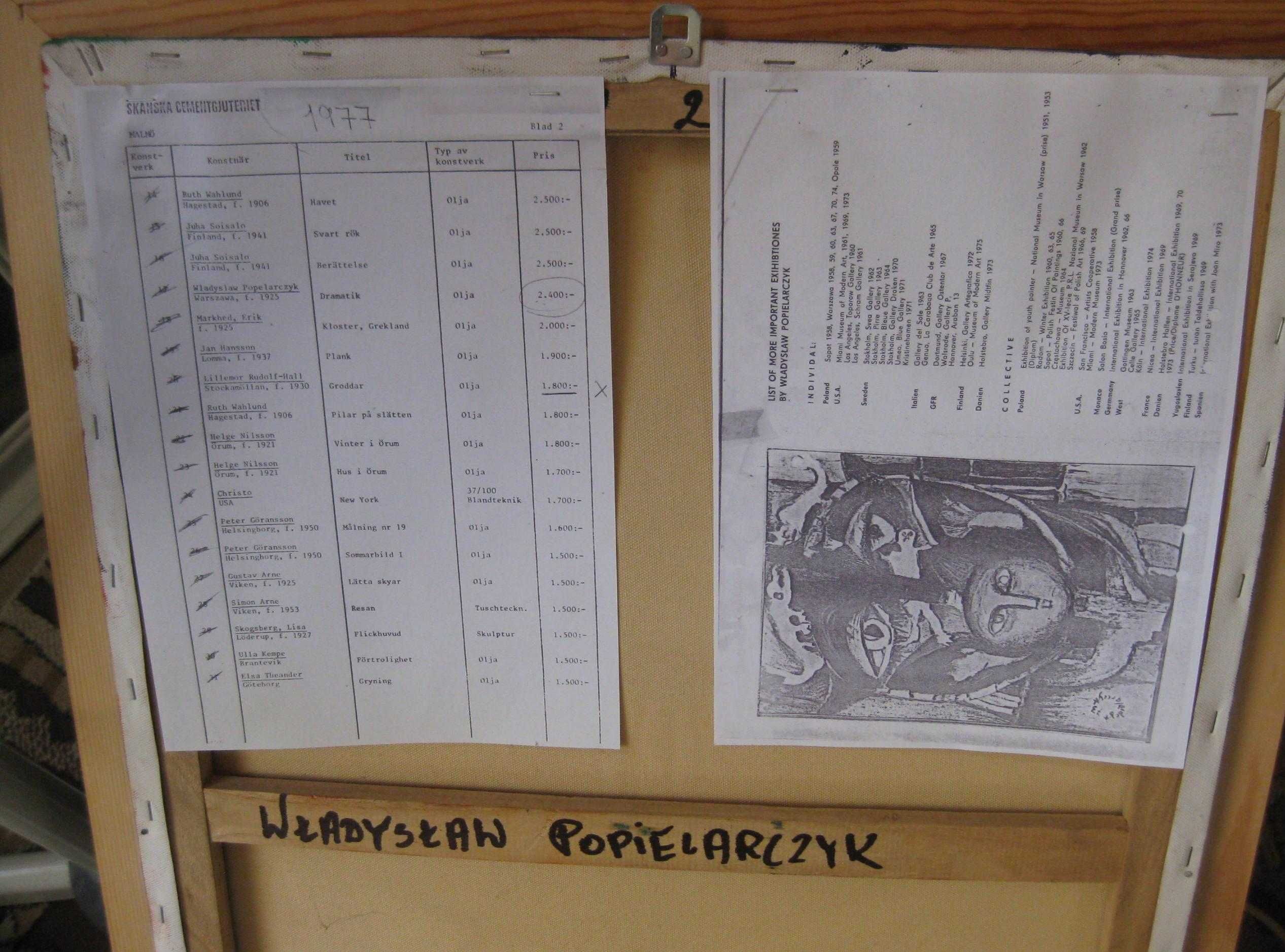 Obraz olej na płótnie Władysław Popielarczyk