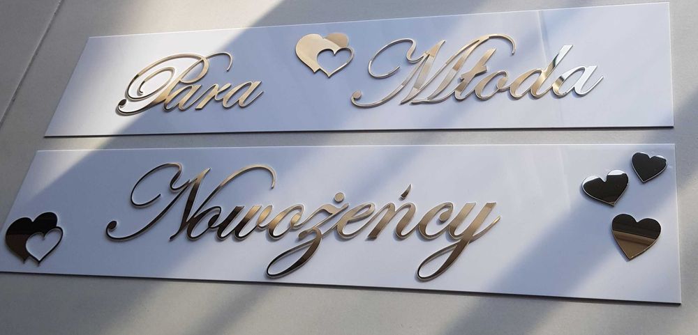 Rejestracja ślubna, tablice młoda para