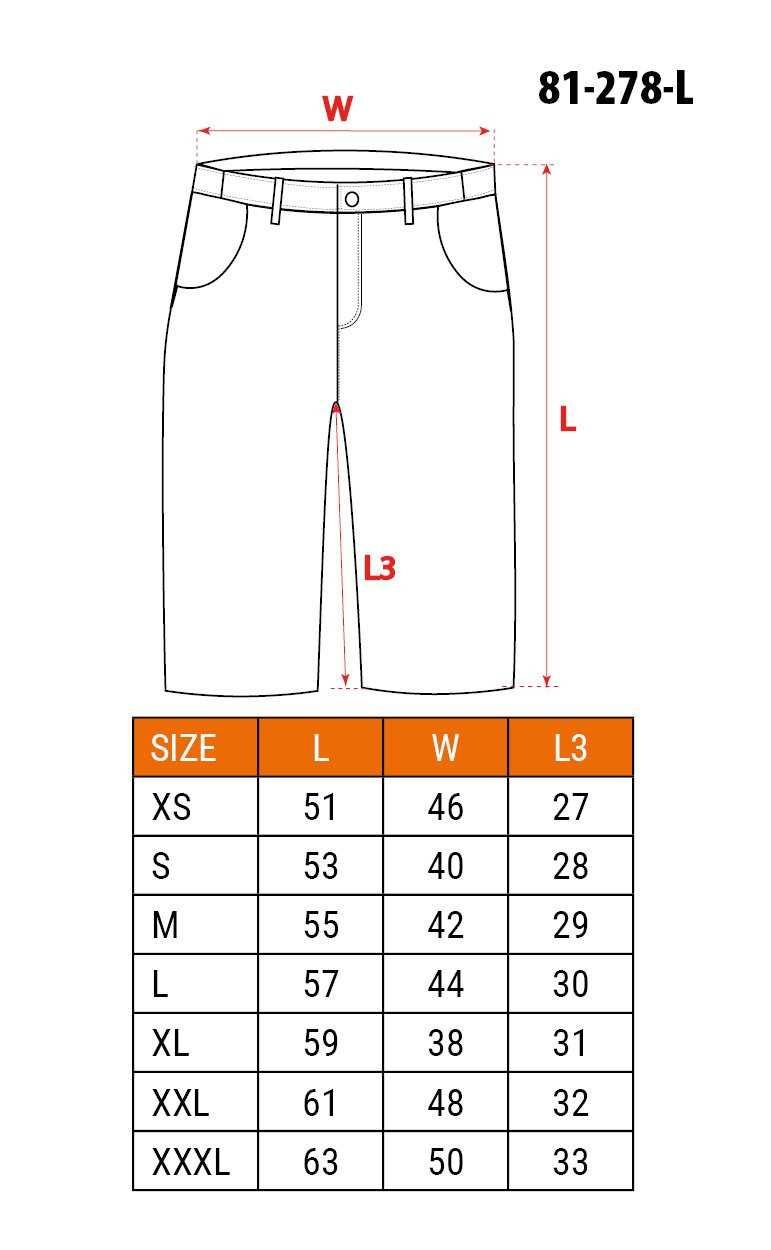 Krótkie spodenki robocze HD Slim, pasek, rozmiar XL