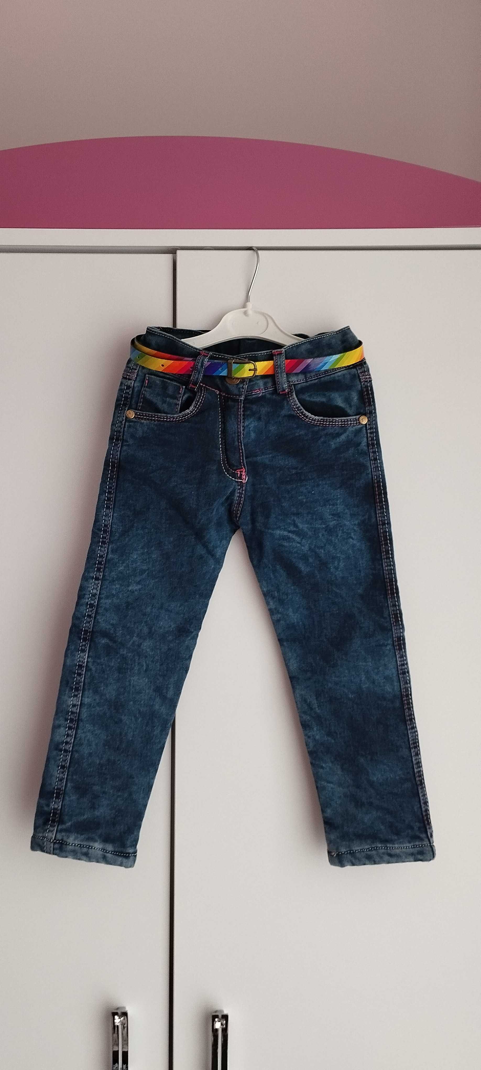 Spodnie jeansy ocieplane 98