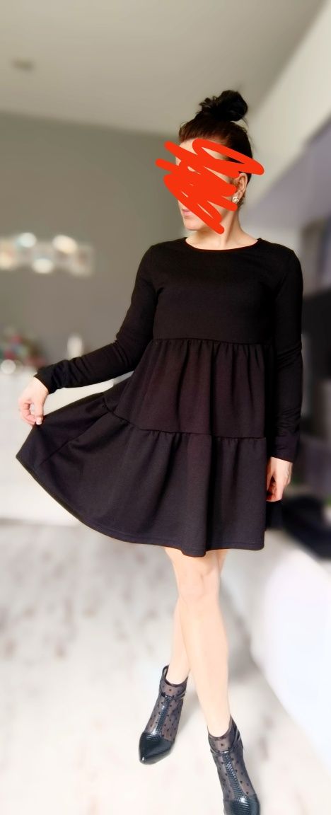 Sukienka czarna klasyczna elegancka Sinsay m nowa