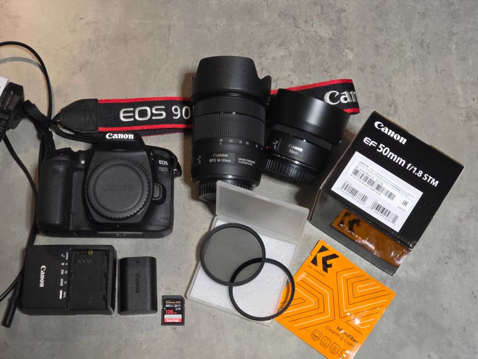 Canon EOS 90D + 18-135 IS USM + 50mm f/1.8 + akcesoria