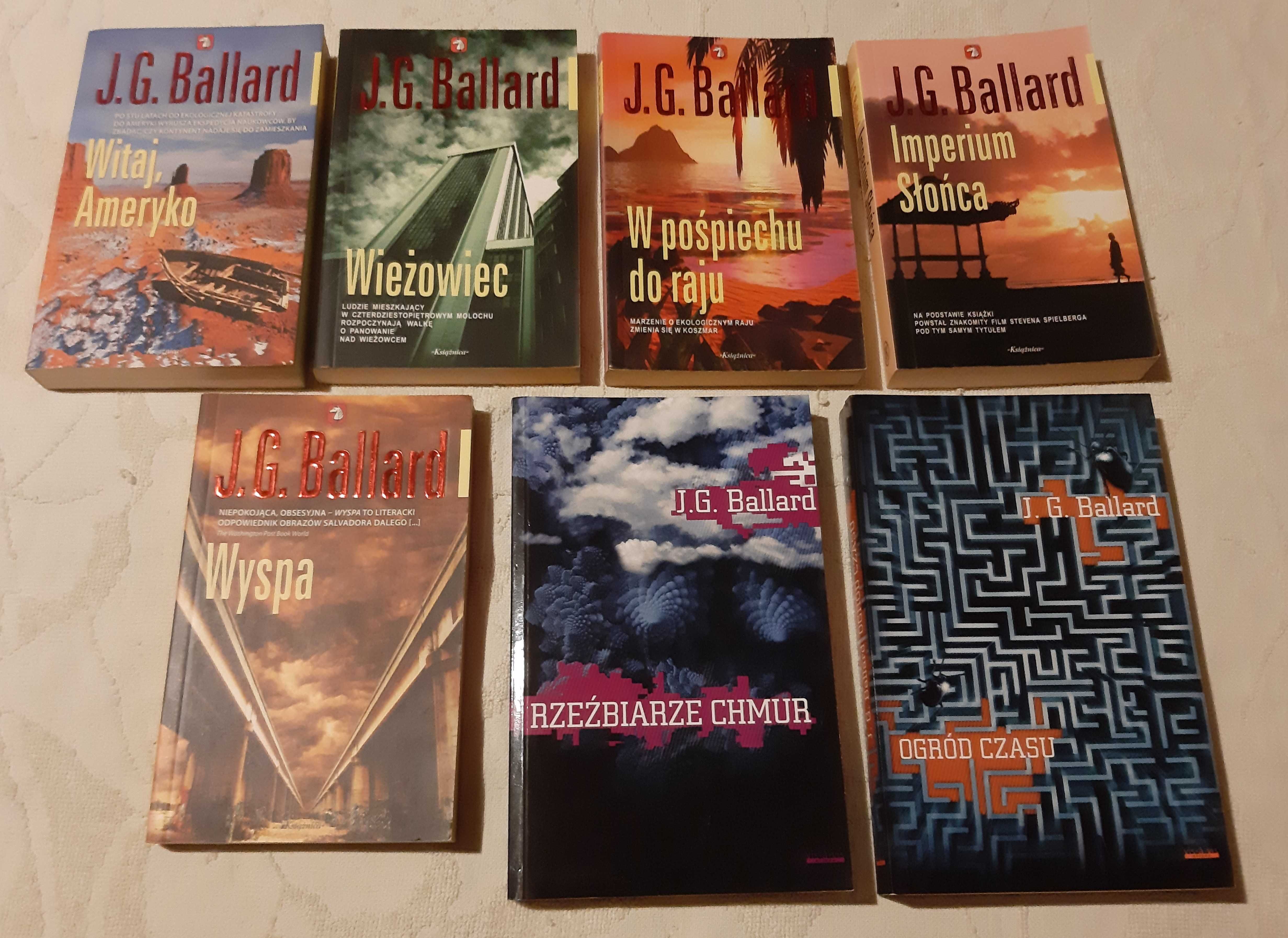 J.G. BALLARD - 7 książek /Wieżowiec Wyspa Ogród czasu i inne/