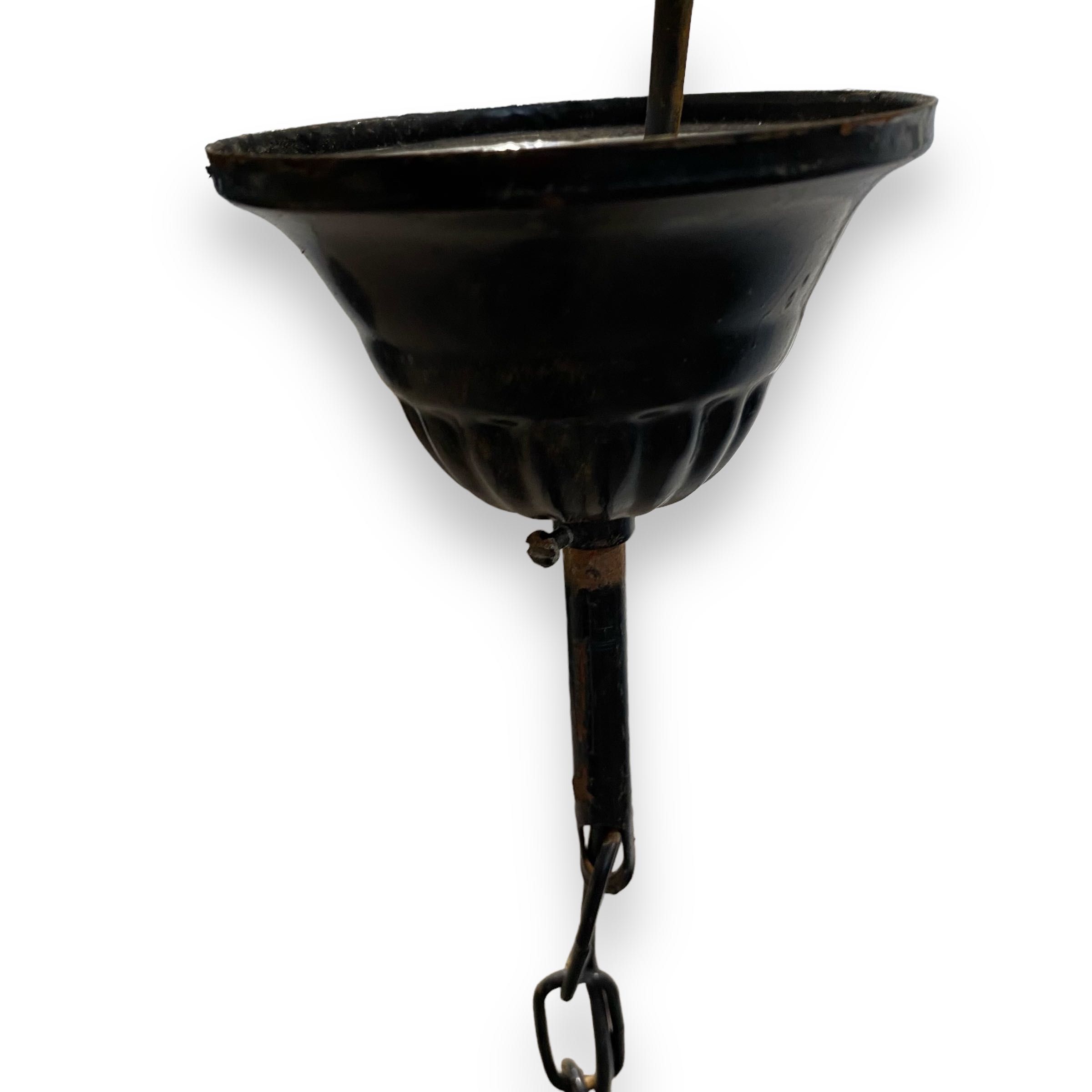 Candeeiro Teto 6 Braços c/ Velas (Preto)