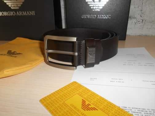 Emporio Armani Męski pasek firmowy, skóra naturalna 226