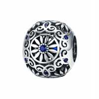 Zawieszka charms Kwiat niebieski do pandora srebrna S925 AN3029