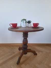 Retro okrągły stolik kawowy na jednej nodze