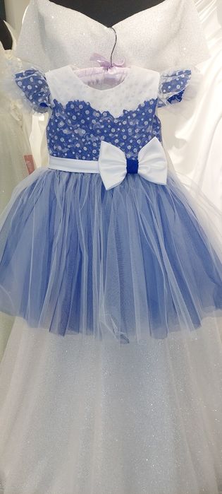 Нарядні новорічні дитячі святкові сукні, детские платья снежинка