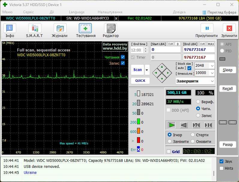 внешний hdd 500gb без бэд секторов