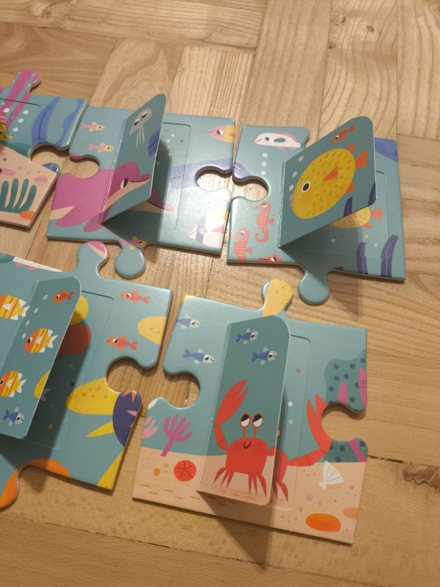 Puzzle puzle z okienkiem powodny świat ocean party Lift the flap Mudpu