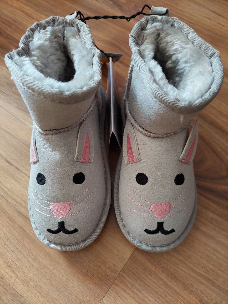 Nowe buty na Zimę 29 króliki ocieplane krótkie kozaki dziewczęce