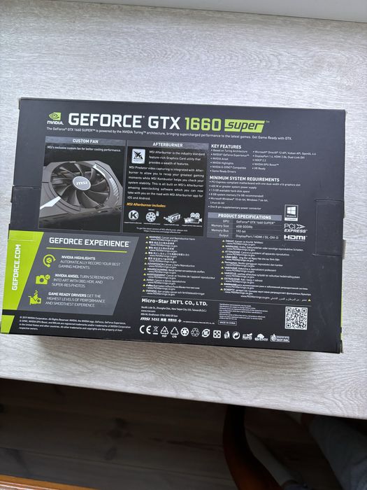 Видеокарта GEFORCE GTX 1660 super
