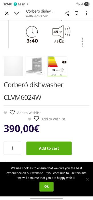 Maquina lavar loiça corbero