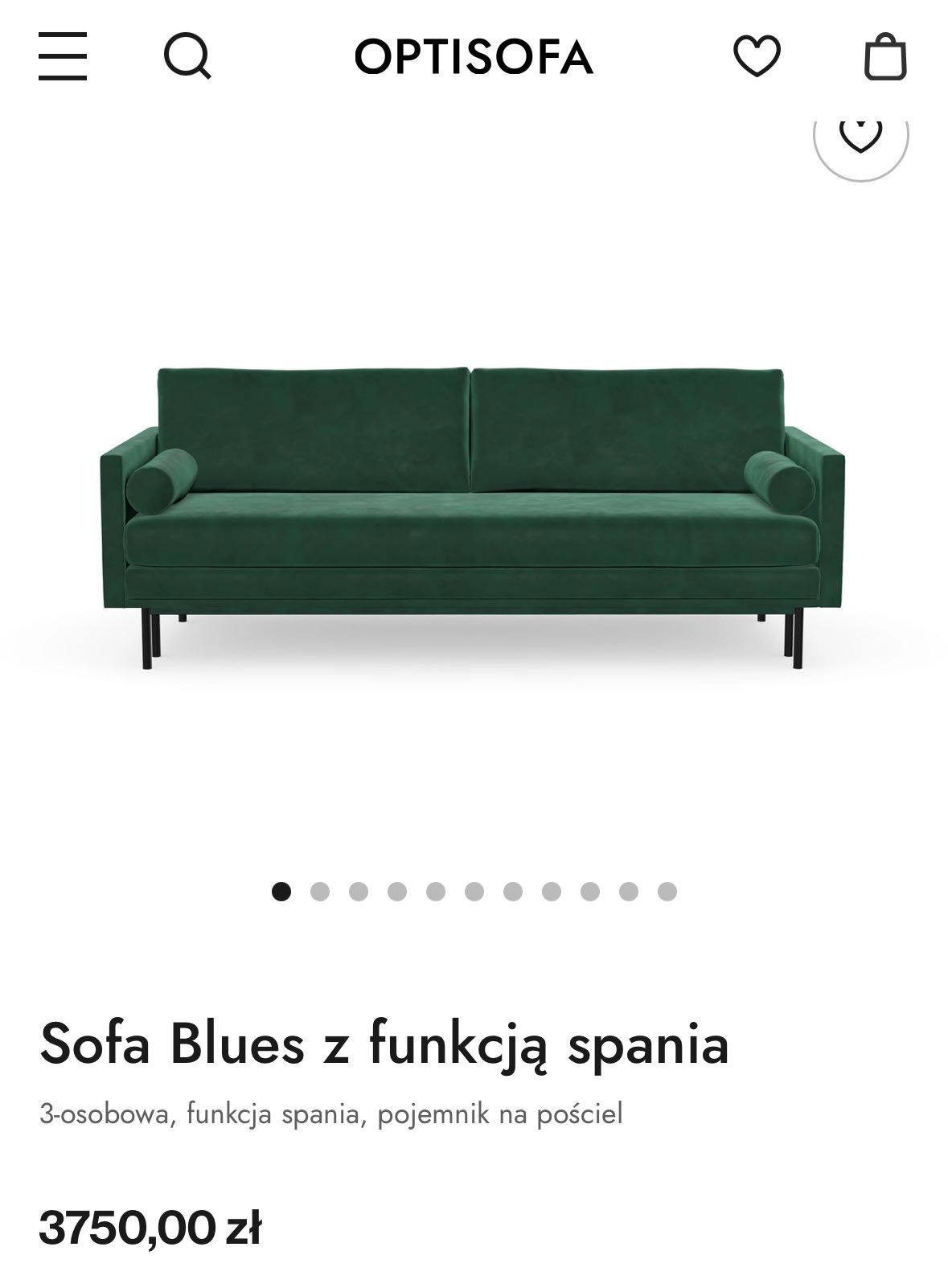 Sofa 3 os. z funkcją spania