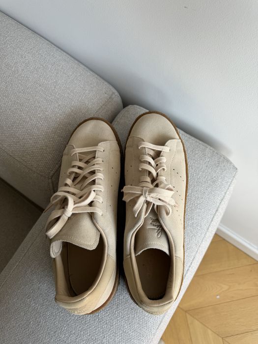 Stan Smith oryginalne beżowe buty skórzane zamszowe 46 2/3