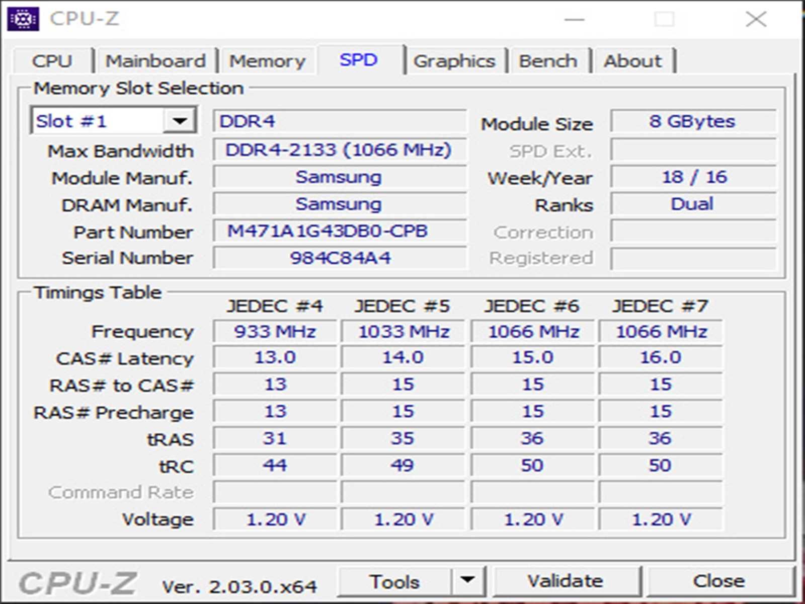 DDR4 8GB Samsung 2133P