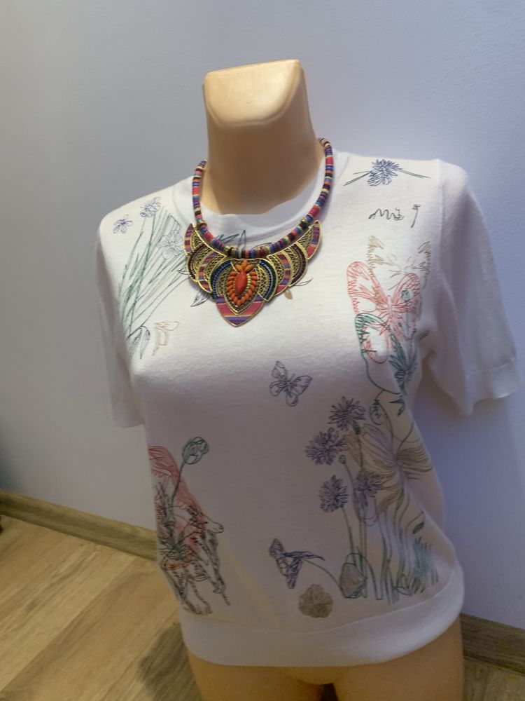 Zachwycająca,  florystyczna bluzka, w przepiękne , wielokorowe kwiaty