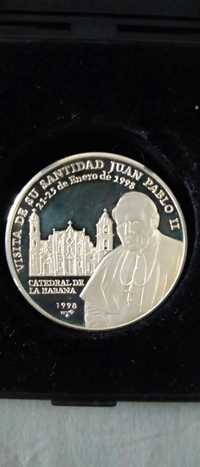 Монета в честь Папы Иоанна Павла. Серебро высшей пробы