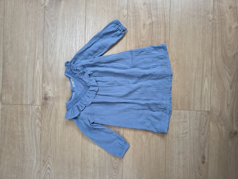 Sukienka sukieneczka z długim rękawem bawełniana jak nowa z kołnierzyk