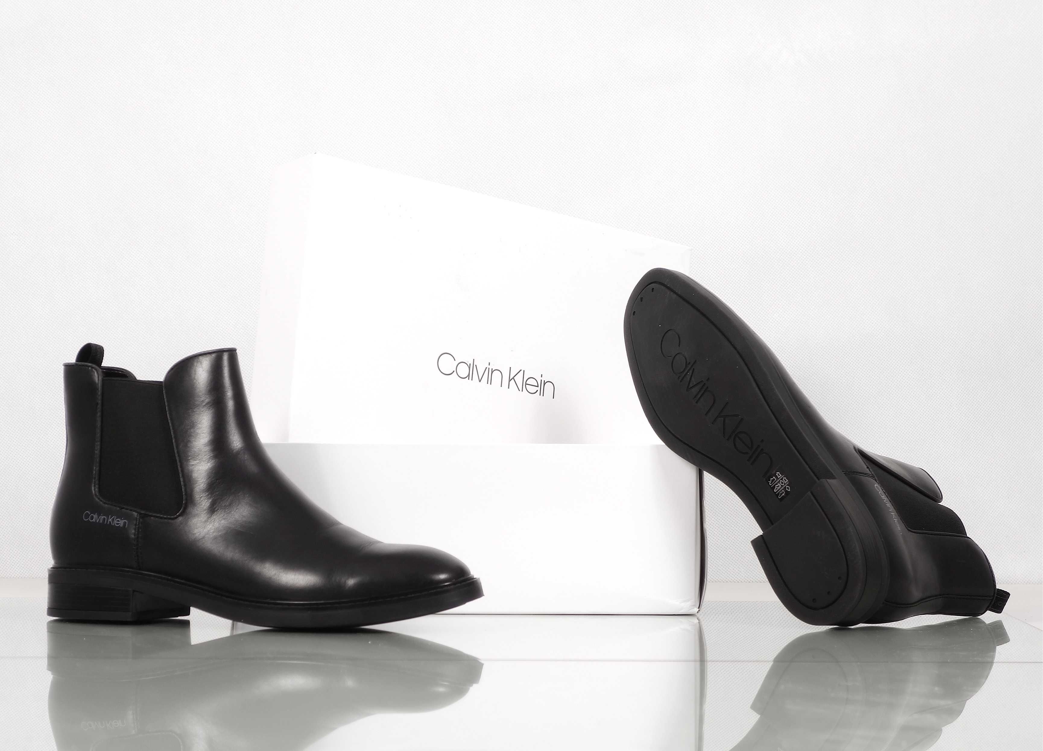 Calvin Klein Franca Sztyblety buty botki damskie skóra 39/26cm