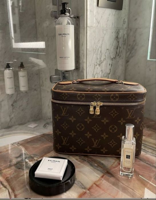 Косметичка Louis Vuitton 1:1, люкс, кожа, канва, косметичка Луи Ви