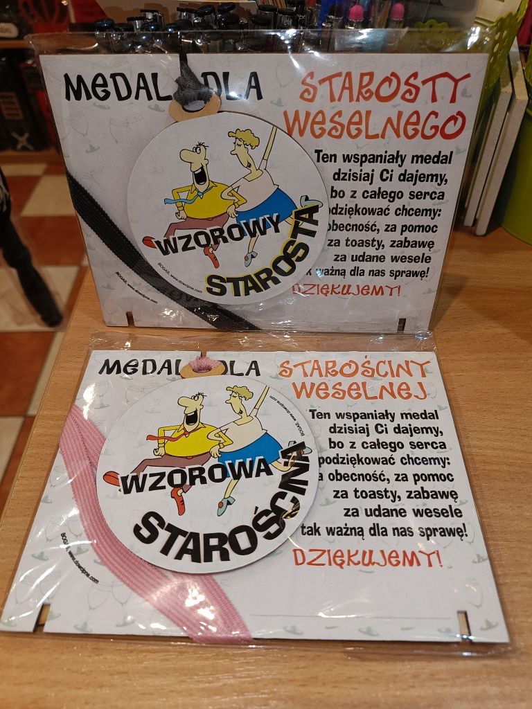 Medal dla starosty, medale dla starostów, starosta starościna, komplet