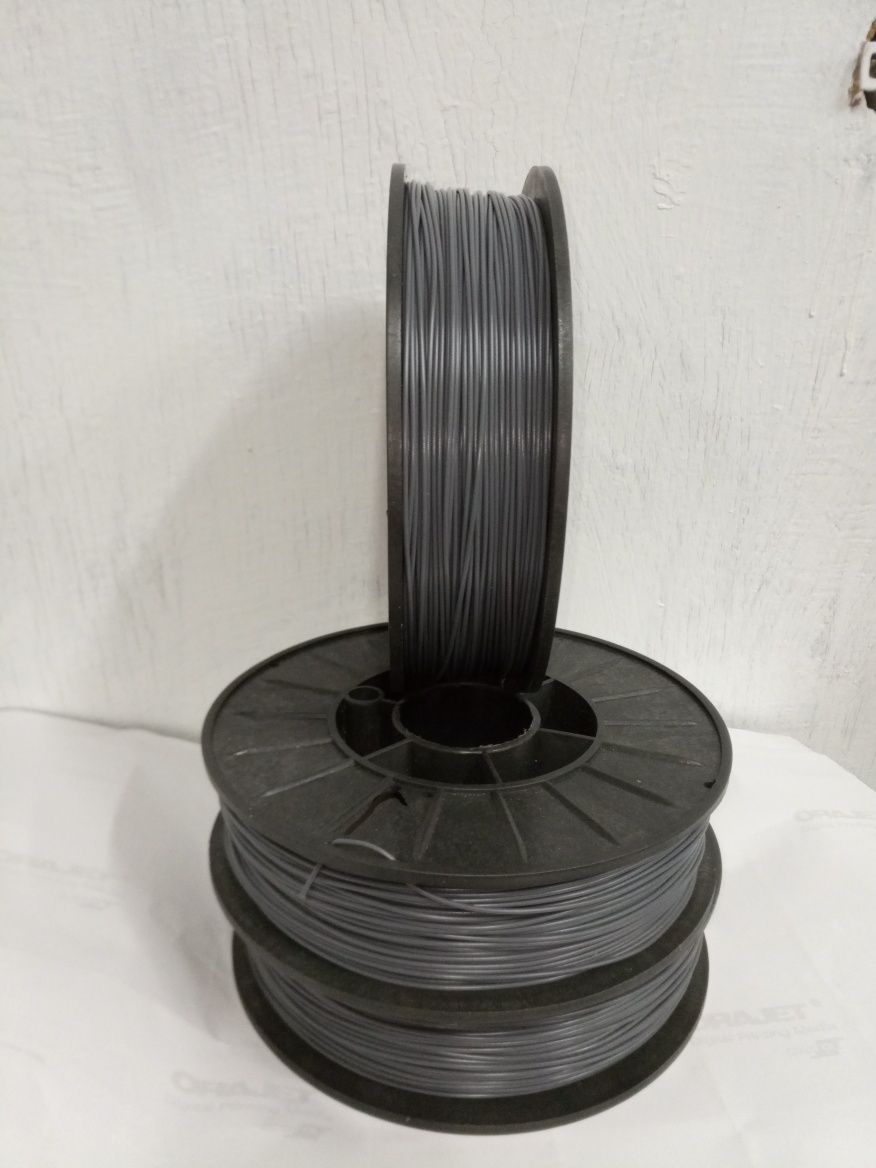 Нить PLA пластик 1.75 мм для 3D печати. Серая (Grey)