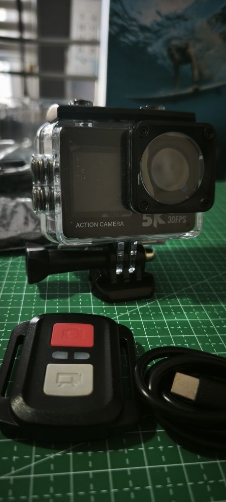 Action câmara 5k nunca usada com microfone externo