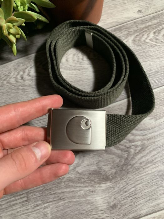 Ремінь пояс Carhartt Big Metallic Logo Belt Olive Green