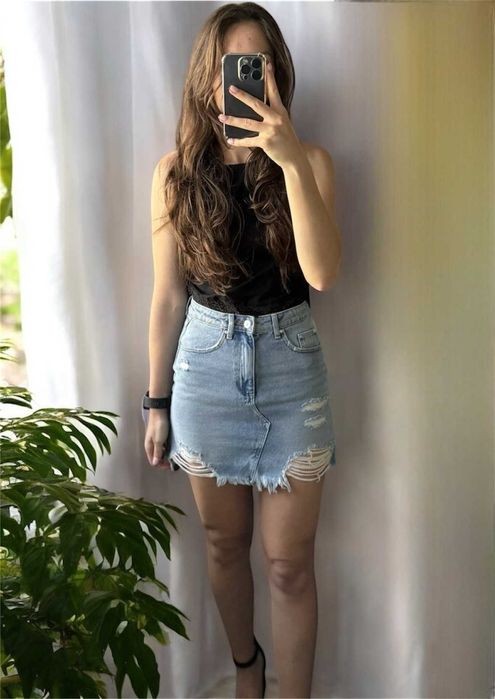 Spodnica jeansowa mini SinSay