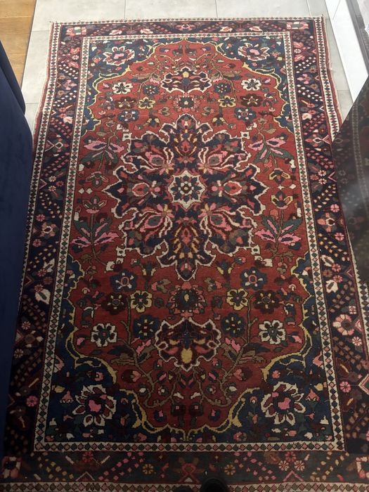 Wełniany dywan 200x134 cm vintage retro prl orientalny dywan