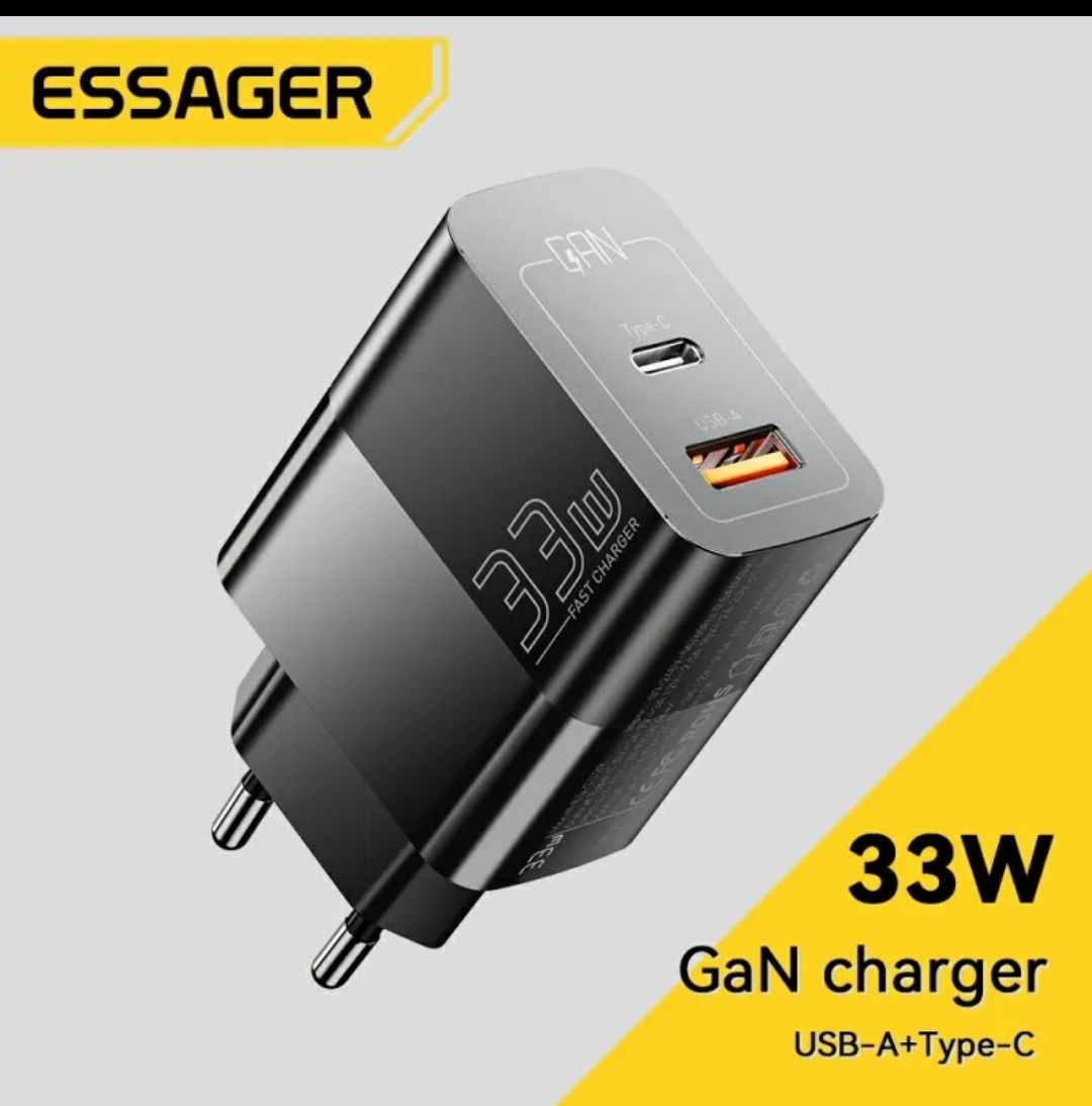 Зарядний пристрій 33W Essager Type-C /USB-A