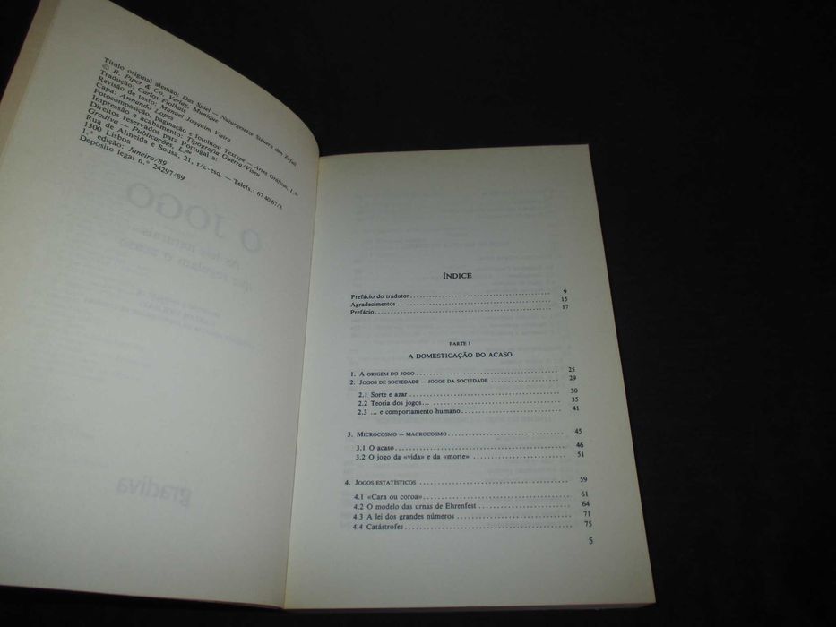 Livro O Jogo as leis naturais que regulam o acaso