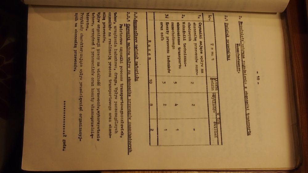 Automobilklub Śląski, program nauczania na kursie służb transportowych