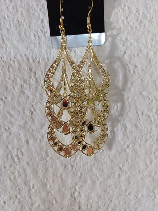 Kolczyki - Złote listki