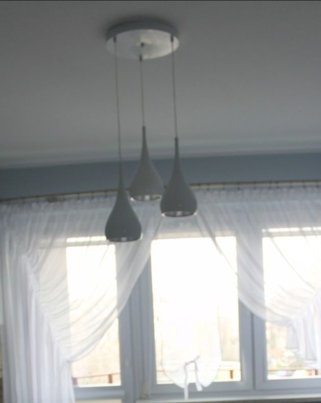 Zestaw lamp 2 pojedyncze + 3 na kole BRW  białe łezki drops krople bia