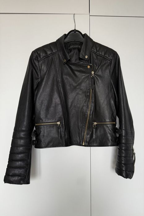 Czarna skórzana ramoneska ZARA