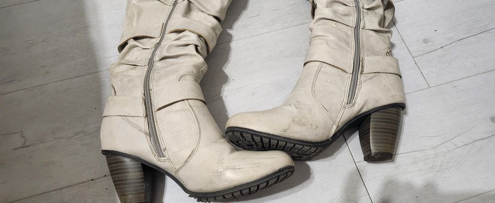 Biale kozaki 37 wysoke