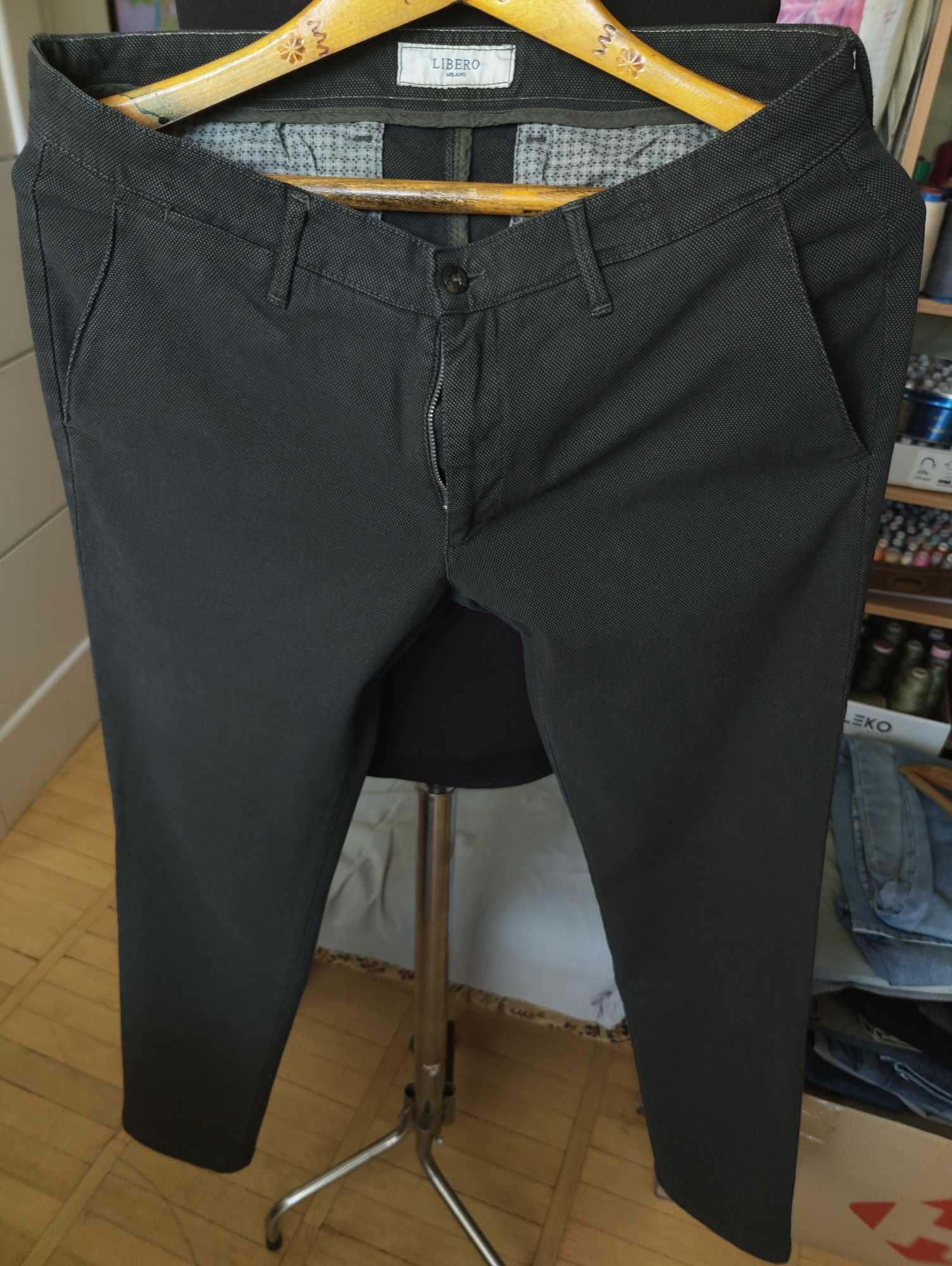 Джинсы (chino Libero Milano Italy w34 stretch dark green grey.