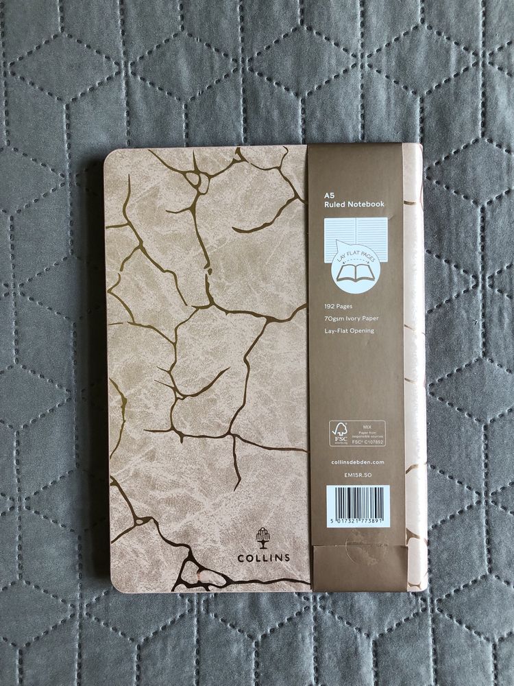 477. Nowy zeszyt/ruled notebook Collins. A5. Pudrowy róż ze złotem