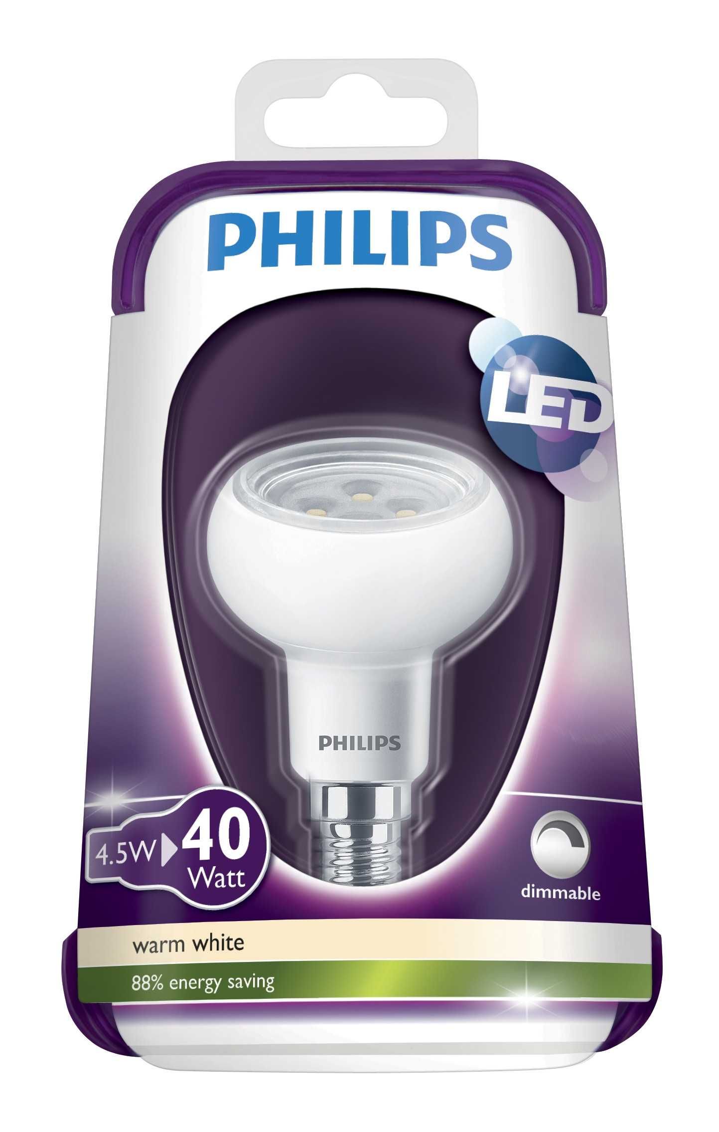 Żarówka Philips LED reflektor 4,5/40 W E14, ciepła 255 lm, ściemnialna