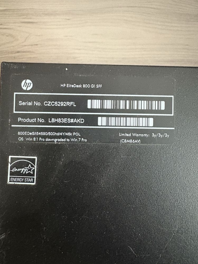 HP EliteDesk 800 G1 SFF + drukarka laserowa OKI
