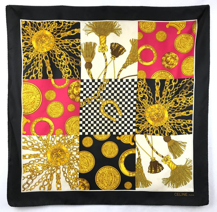 Вінтажний шовковий шарф , хустка, платок з натурального шовку CELINE